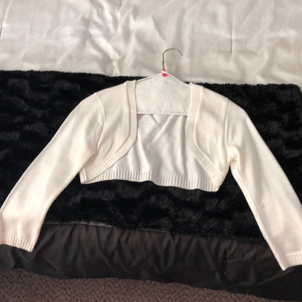 Mini white shoulder cover up